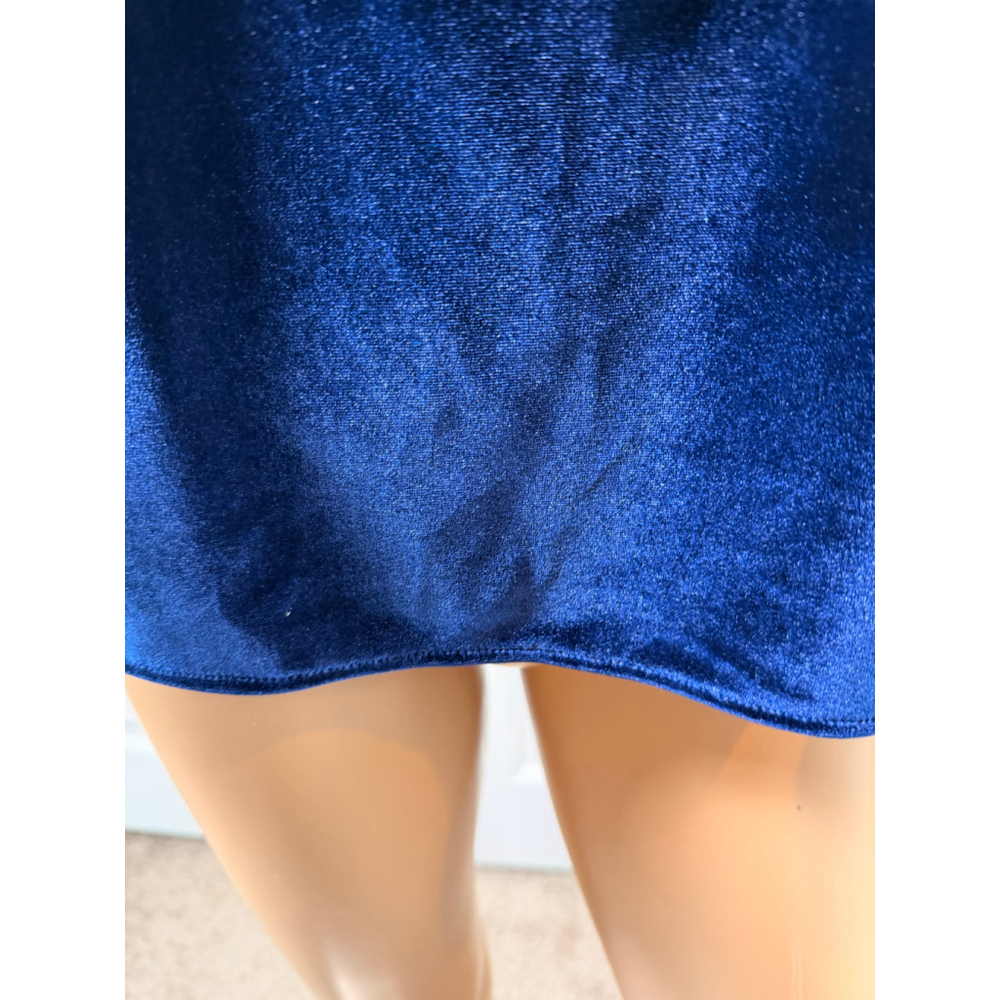 Women's Petersyn Blue Velvet Off-Shoulder Blouse Sz S Romantic Luxe Holiday Glam - Picture 5 of 13